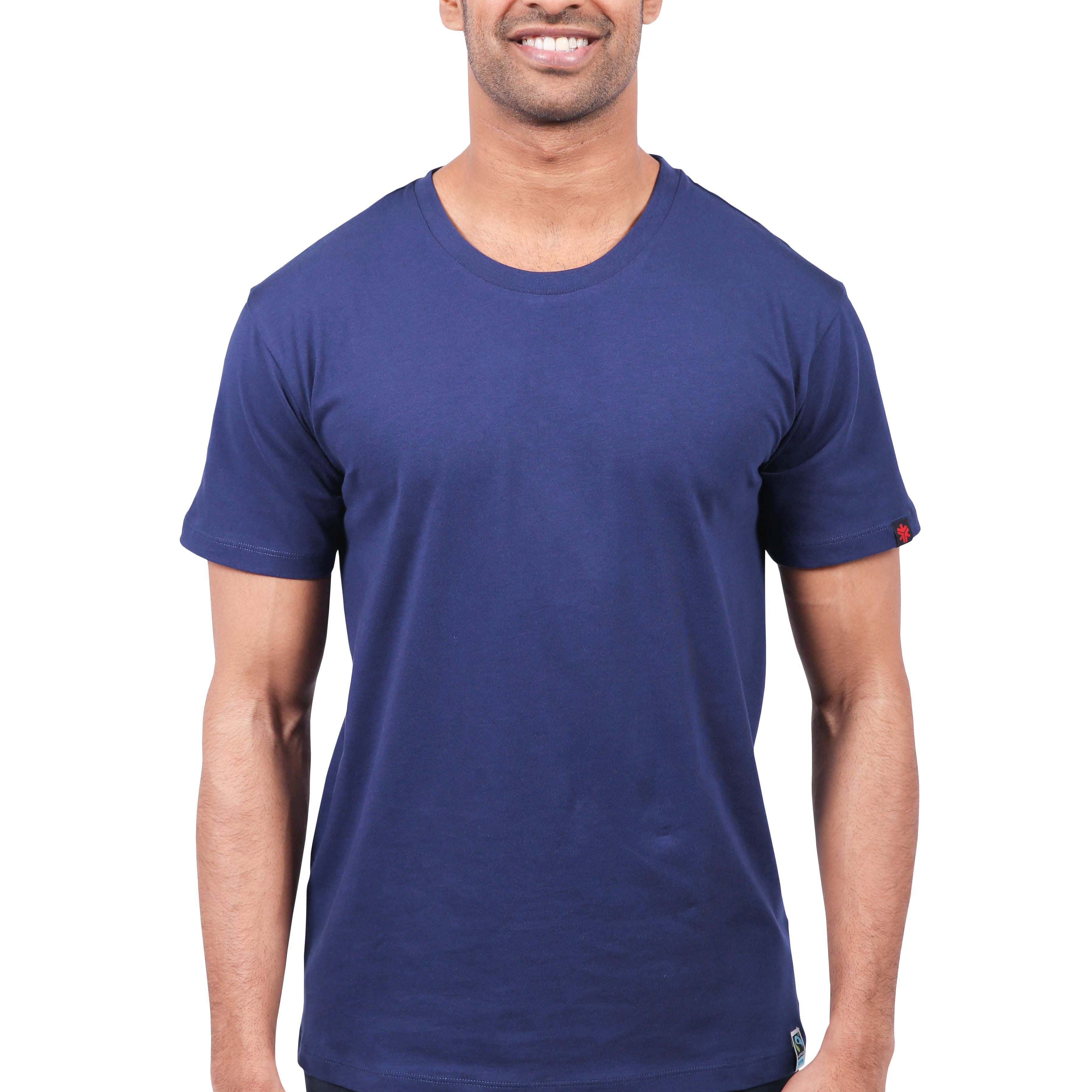 Etiko Fairtrade Certified Organic Cotton Navy Unisex T-Shirt, Ethically-made, Eco-Friendly